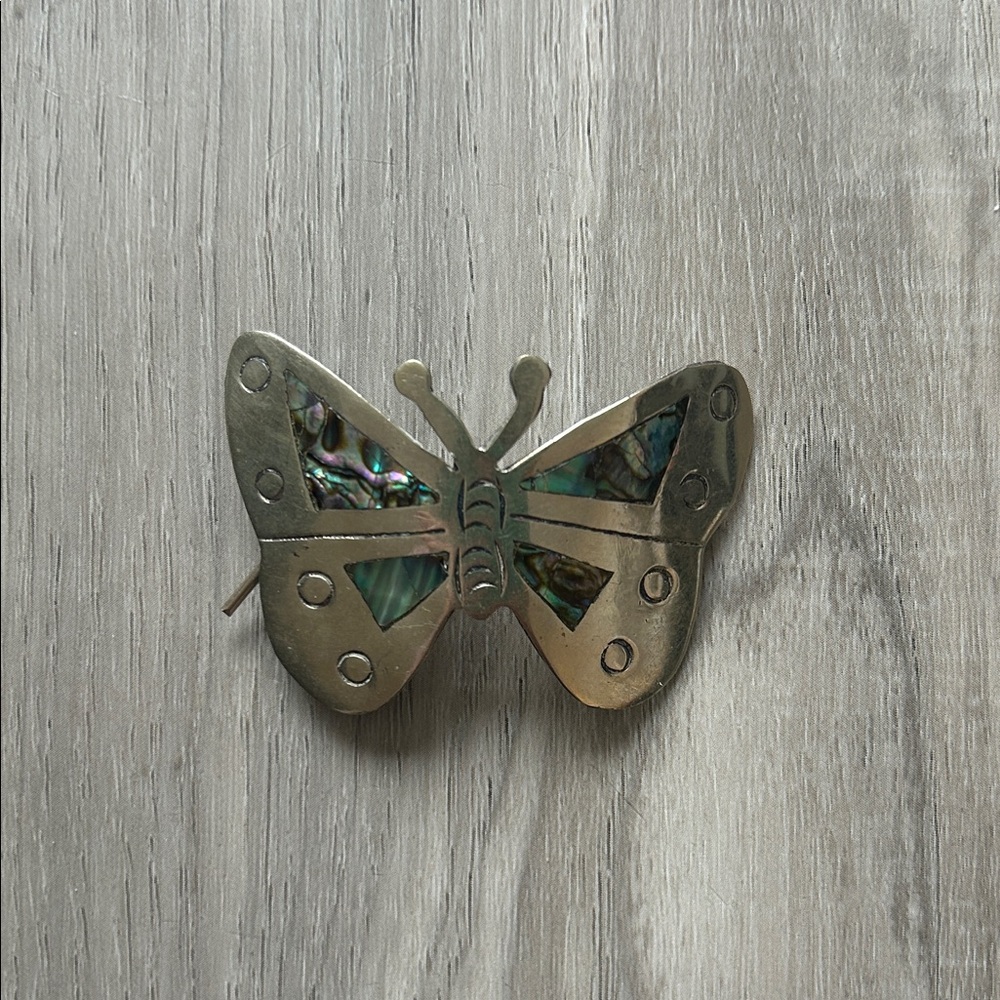 Vintage Mexican Sterling Silver Butterfly Hair Clip